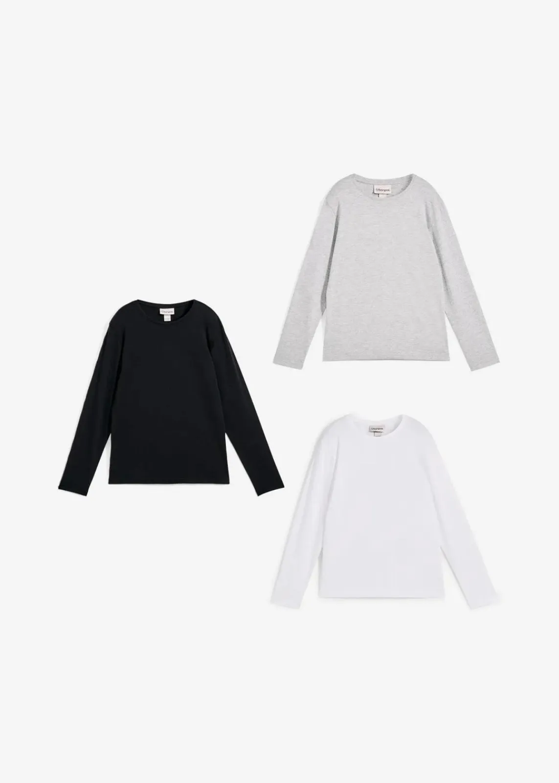 Langarmshirt mit Bio-Baumwolle (3er Pack)|bonprix Outlet
