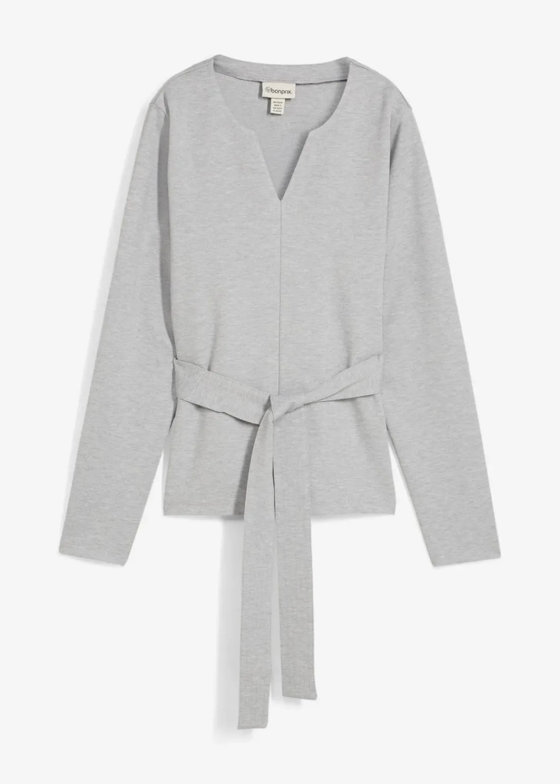 Langarmshirt mit breitem Bindeband aus Viskose-Mix|bonprix New