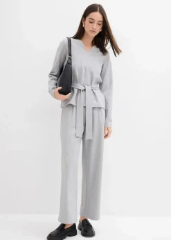 Langarmshirt mit breitem Bindeband aus Viskose-Mix|bonprix New