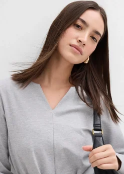 Langarmshirt mit breitem Bindeband aus Viskose-Mix|bonprix New