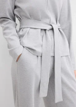 Langarmshirt mit breitem Bindeband aus Viskose-Mix|bonprix New