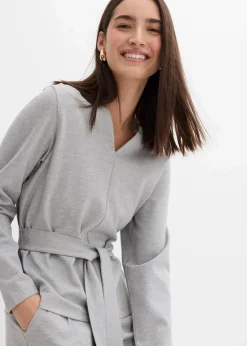 Langarmshirt mit breitem Bindeband aus Viskose-Mix|bonprix New