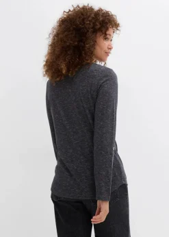 Langarmshirt mit Knopfleiste aus Baumwoll-Mix|bonprix Sale