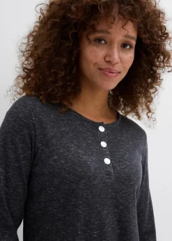 Langarmshirt mit Knopfleiste aus Baumwoll-Mix|bonprix Sale