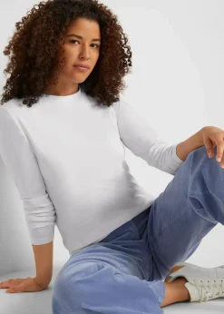 bonprix Shirts & Tops|Basics|Langarmshirt mit reiner Bio-Baumwolle (2er Pack) weiß+schwarz