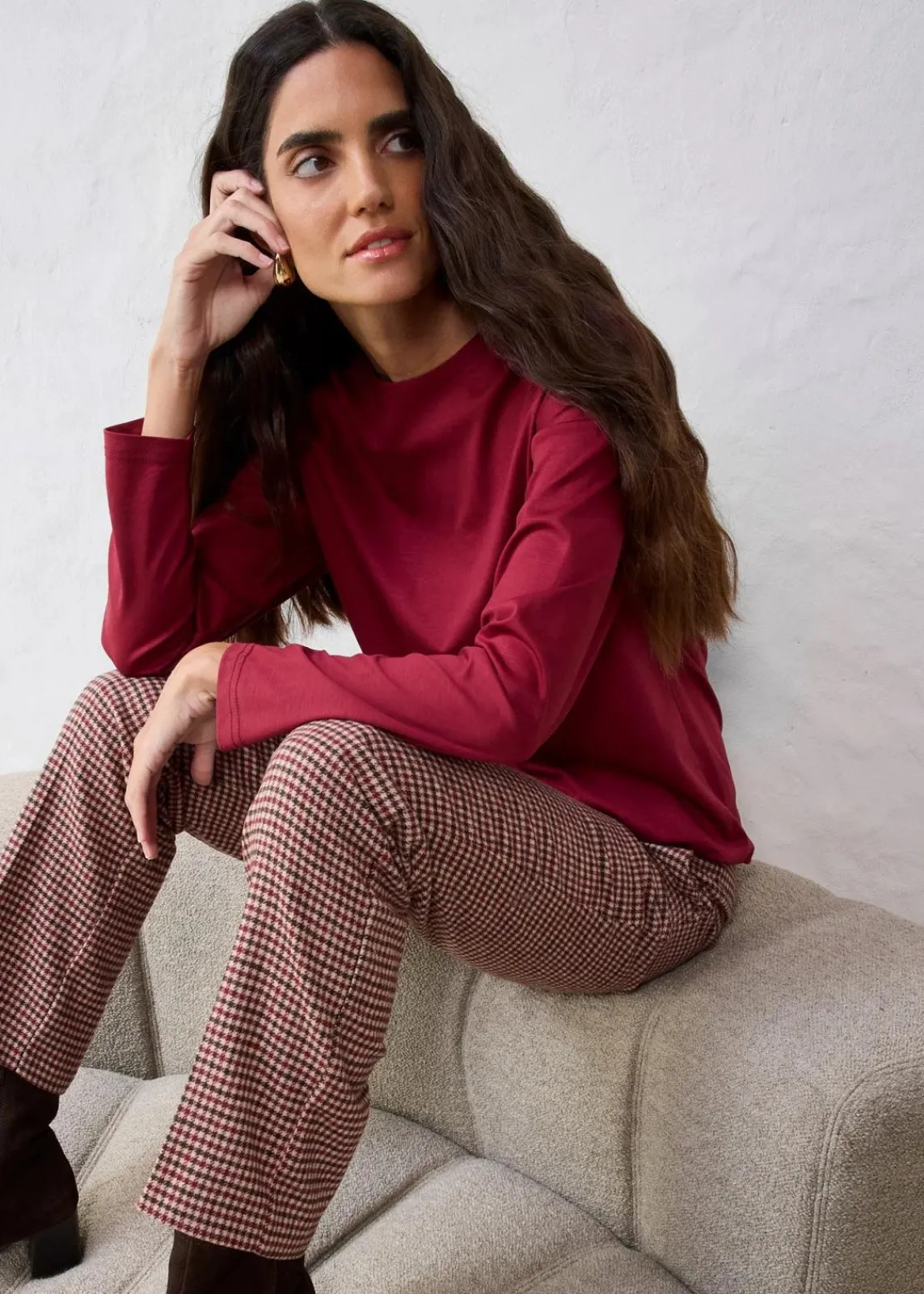 Langarmshirt mit Seidenanteil|bonprix Clearance