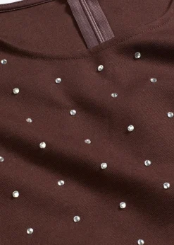 Langarmshirt mit Strass-Applikation|bonprix Outlet