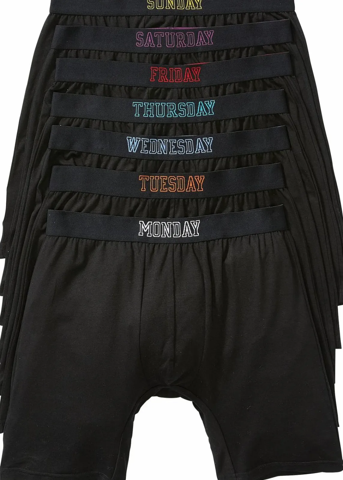 bonprix Boxershorts|Große Größen|Lange Boxershorts eng mit Baumwolle (7er Pack) schwarz