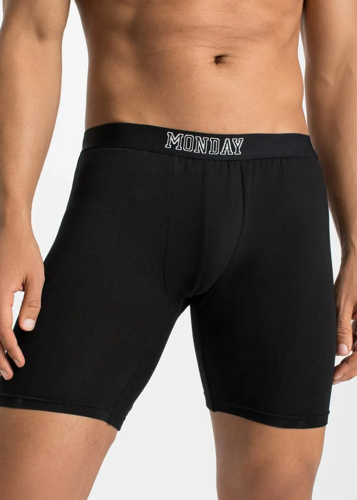 bonprix Boxershorts|Große Größen|Lange Boxershorts eng mit Baumwolle (7er Pack) schwarz