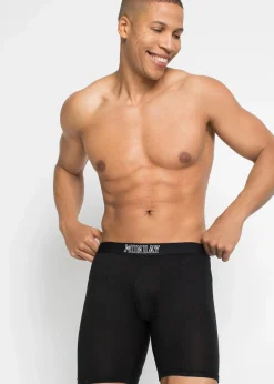bonprix Boxershorts|Große Größen|Lange Boxershorts eng mit Baumwolle (7er Pack) schwarz