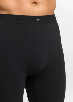 bonprix Wäsche|Große Größen|Lange Boxershorts eng mit Baumwolle (2er Pack) schwarz + capriblau