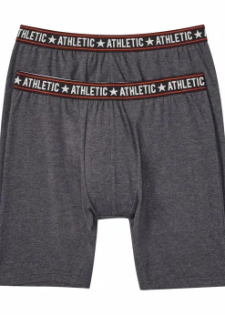 bonprix Boxershorts|Große Größen|Lange Boxershorts eng mit Baumwolle (2er Pack) anthrazit meliert