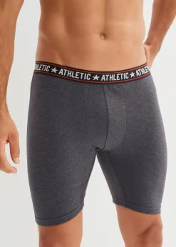 bonprix Boxershorts|Große Größen|Lange Boxershorts eng mit Baumwolle (2er Pack) anthrazit meliert