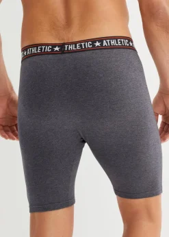 bonprix Boxershorts|Große Größen|Lange Boxershorts eng mit Baumwolle (2er Pack) anthrazit meliert