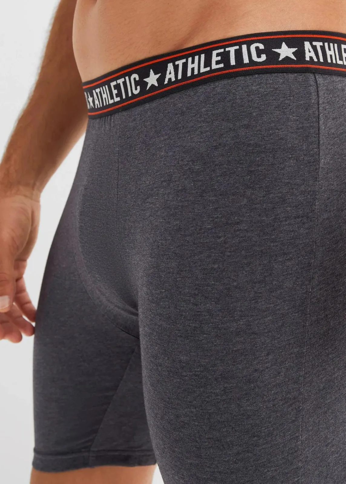 bonprix Boxershorts|Große Größen|Lange Boxershorts eng mit Baumwolle (2er Pack) anthrazit meliert