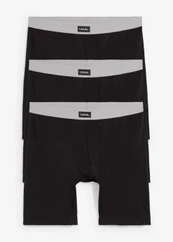 bonprix Boxershorts|Große Größen|Lange Boxershorts eng mit Baumwolle (3er Pack) schwarz