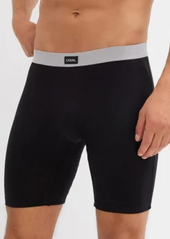 bonprix Boxershorts|Große Größen|Lange Boxershorts eng mit Baumwolle (3er Pack) schwarz