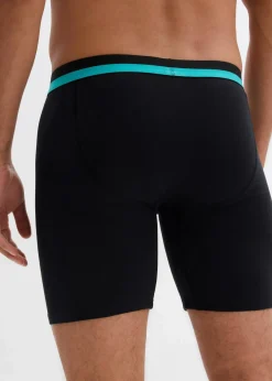 bonprix Boxershorts|Wäsche|Lange Boxershorts eng mit weicher Baumwolle (2er Pack) schwarz