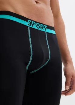 bonprix Boxershorts|Wäsche|Lange Boxershorts eng mit weicher Baumwolle (2er Pack) schwarz