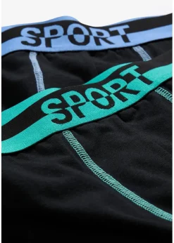 bonprix Boxershorts|Wäsche|Lange Boxershorts eng mit weicher Baumwolle (2er Pack) schwarz