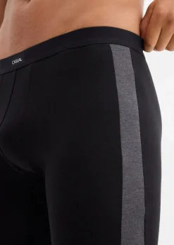 bonprix Boxershorts|Große Größen|Lange Boxershorts eng mit Baumwolle (2er Pack) schwarz/anthrazit meliert