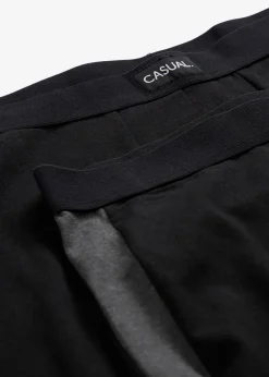 bonprix Boxershorts|Große Größen|Lange Boxershorts eng mit Baumwolle (2er Pack) schwarz/anthrazit meliert