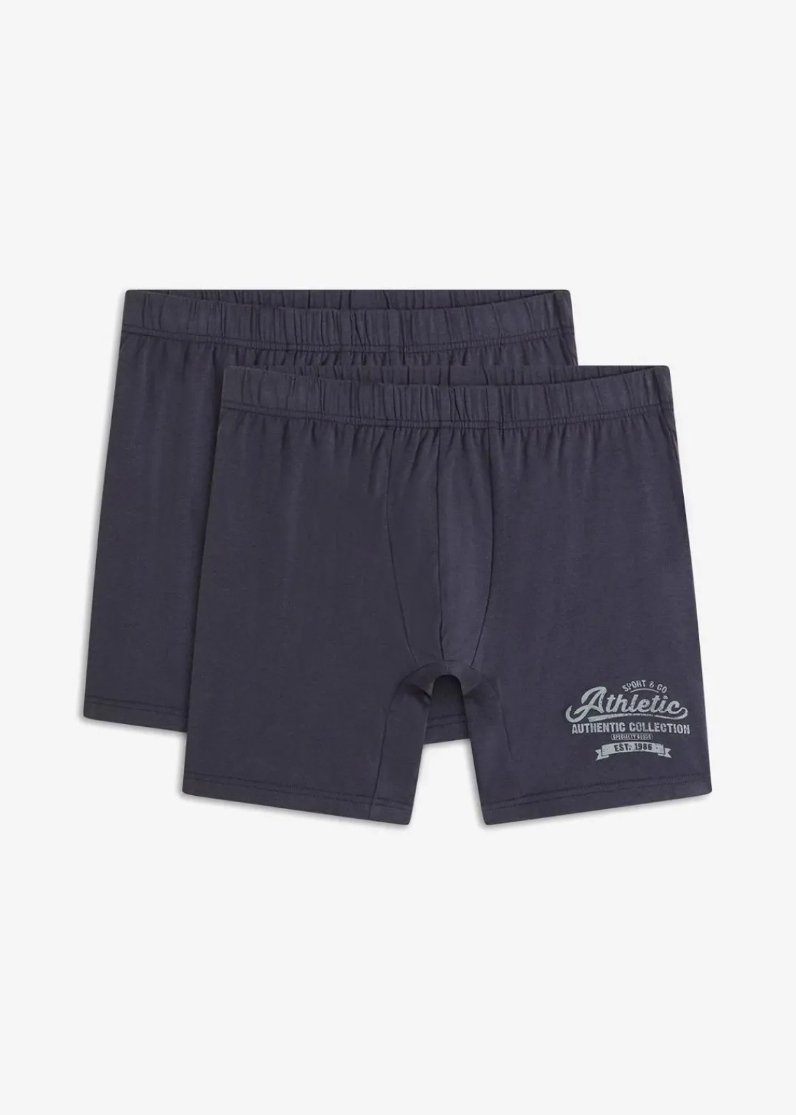 bonprix Boxershorts|Große Größen|Lange Boxershorts eng mit Bio-Baumwolle (2er Pack) nachtblau