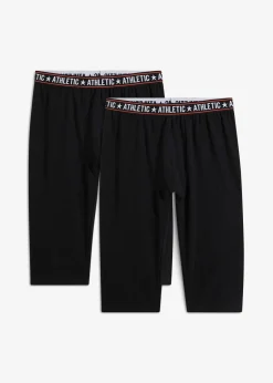 bonprix Pyjamas|Boxershorts|Lange Unterhose in 3/4 Länge mit Baumwolle (2er Pack) schwarz