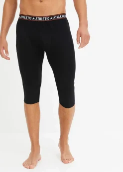 bonprix Pyjamas|Boxershorts|Lange Unterhose in 3/4 Länge mit Baumwolle (2er Pack) schwarz