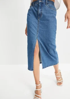 Langer Jeansrock mit Schlitz aus Positive Denim #1 Fabric|bonprix Clearance