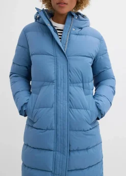 Langer Stepp-Mantel mit Kapuze|bonprix Sale