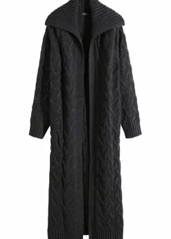 Langer Strickmantel aus Zopfstrick|bonprix Discount