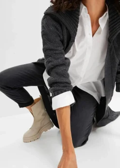 Langer Strickmantel aus Zopfstrick|bonprix Discount