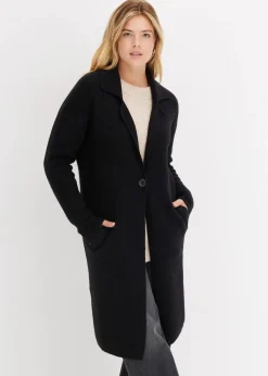 bonprix Bekleidung·Jeans|Pullover & Strickjacken|Langer Strickmantel im Loose Fit schwarz