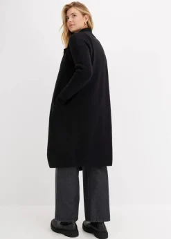 bonprix Bekleidung·Jeans|Pullover & Strickjacken|Langer Strickmantel im Loose Fit schwarz