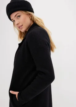 bonprix Bekleidung·Jeans|Pullover & Strickjacken|Langer Strickmantel im Loose Fit schwarz