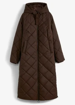 Langer, wattierter Steppmantel mit Kapuze|bonprix Online