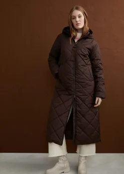 Langer, wattierter Steppmantel mit Kapuze|bonprix Online