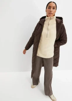 Langer, wattierter Steppmantel mit Kapuze|bonprix Online