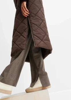 Langer, wattierter Steppmantel mit Kapuze|bonprix Online