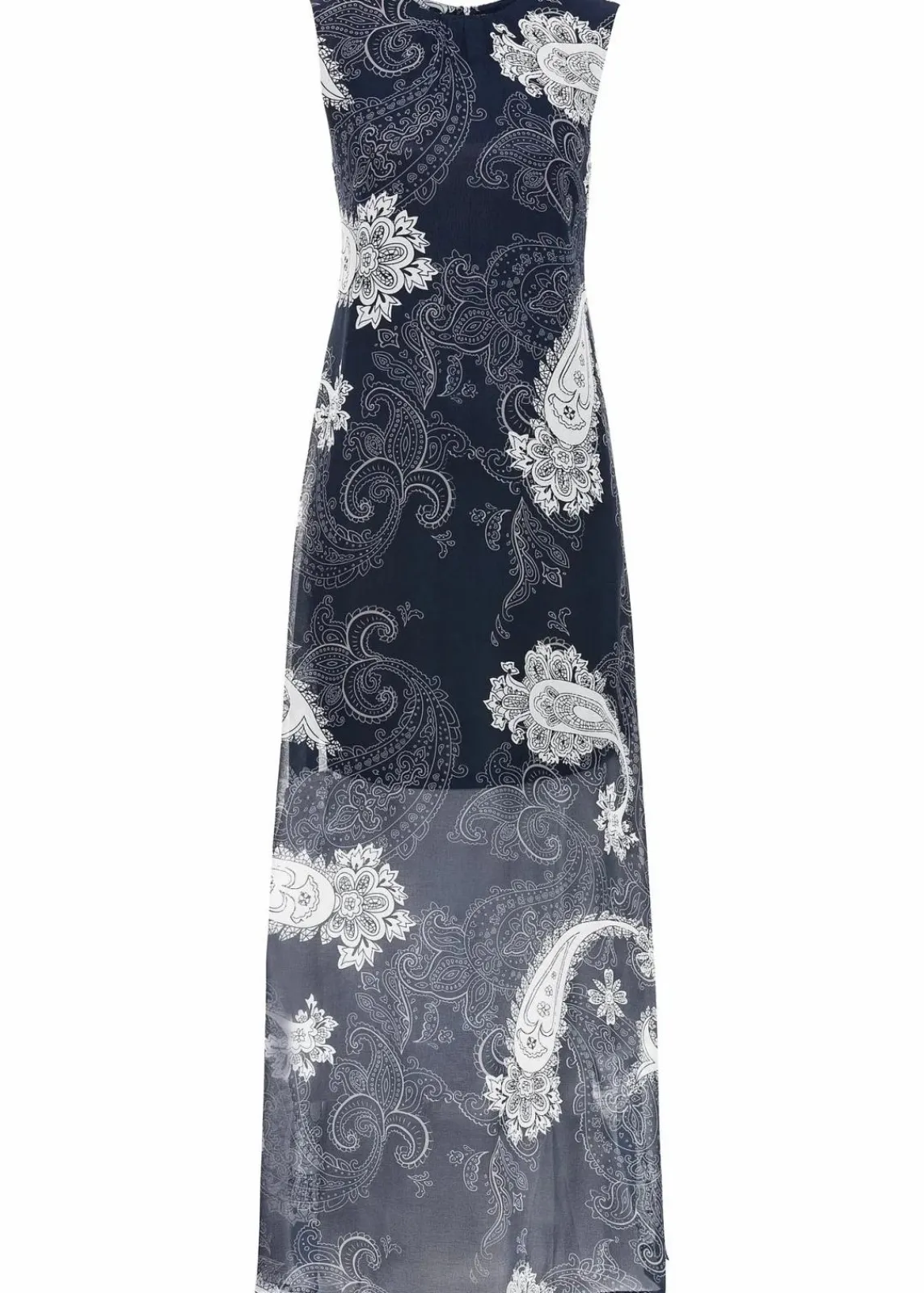 bonprix Bekleidung·Pullover & Strickjacken|Kleider|Langes Chiffonkleid dunkelblau paisley