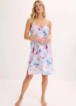 Langes Nachthemd aus glänzendem Satin|bonprix Hot