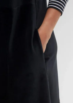 bonprix Bekleidung·Pullover & Strickjacken|Kleider|Latzkleid aus Jerseycord schwarz