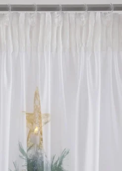 bonprix Vorhänge|Weihnachtsdeko & -Textilien·Gardinen|LED Vorhang mit Weihnachtsbaum Druck (1er Pack) weiß/grün/gold