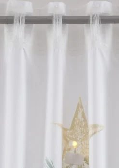 bonprix Vorhänge|Weihnachtsdeko & -Textilien·Gardinen|LED Vorhang mit Weihnachtsbaum Druck (1er Pack) weiß/grün/gold