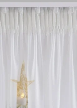bonprix Vorhänge|Weihnachtsdeko & -Textilien·Gardinen|LED Vorhang mit Weihnachtsbaum Druck (1er Pack) weiß/grün/gold