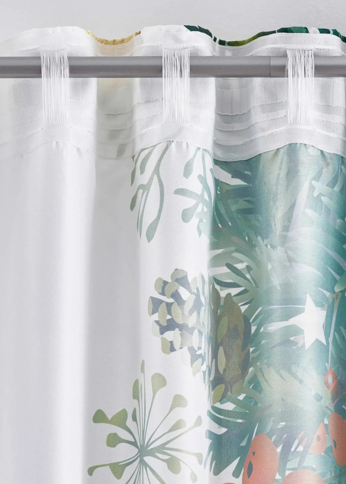 bonprix Vorhänge|Weihnachtsdeko & -Textilien·Gardinen|LED Vorhang mit weihnachtlichem Druck (1er Pack) weiss/bunt