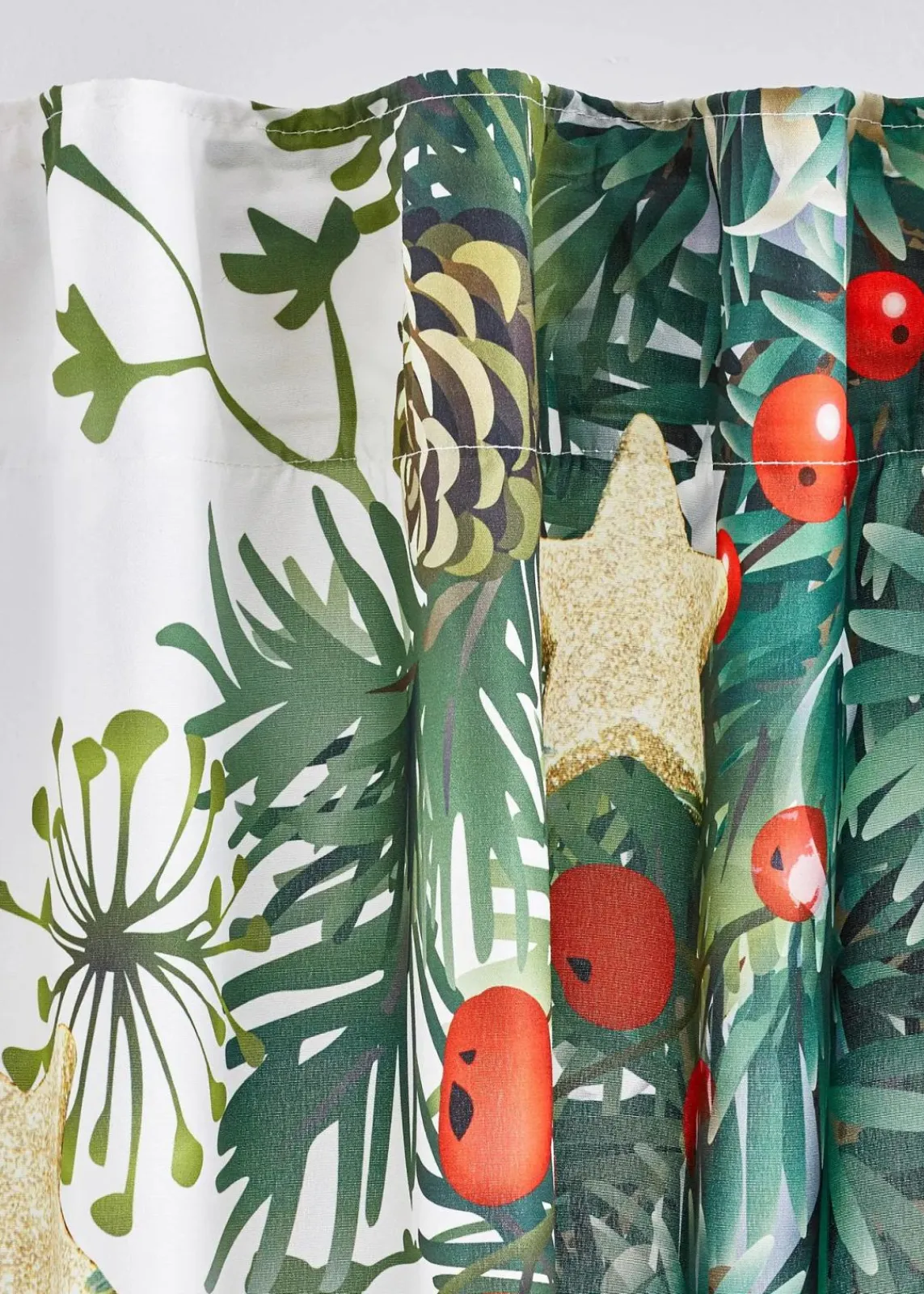 bonprix Vorhänge|Weihnachtsdeko & -Textilien·Gardinen|LED Vorhang mit weihnachtlichem Druck (1er Pack) weiss/bunt