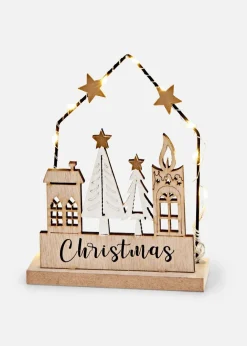 bonprix Wohnaccessoires|Weihnachtsdeko & -Textilien·Beleuchtung|LED-Deko-Objekt in Hausfom natur