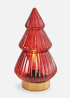bonprix Wohnaccessoires|Weihnachtsdeko & -Textilien·Beleuchtung|LED-Deko-Objekt Tannenbaum dunkelrot